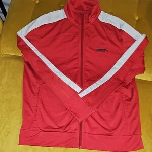 Puma Red and White Zip-Up Jacket